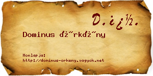Dominus Örkény névjegykártya